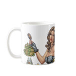 Sexy Pinup Girl with Brush in Paris by Al Rio mugs