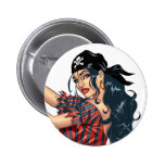 Sexy Pirate Girl Button by Al Rio
