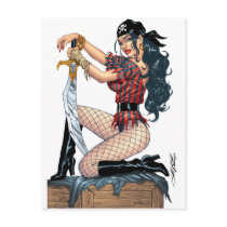 Sexy Pirate Pin-up Girl Customisable by Al Rio Post Cards