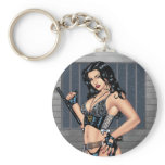 Sexy Police Girl In Lingerie with Night Stick keychains