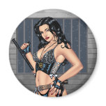 Sexy Police Girl In Lingerie with Night Stick magnets