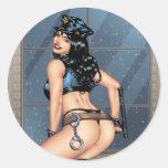 Sexy Police Girl or Security Girl Pinup by Al Rio Stickers