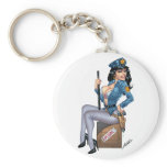Sexy Police or Security Woman by Al Rio keychains