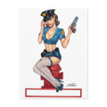 Sexy Police or Security Woman by Al Rio postcards