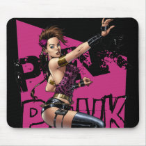 Sexy Punk Rock Girl by the comic artist Al Rio Mouse Pads