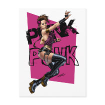 Sexy Punk Rock Girl by the comic artist Al Rio Postcard