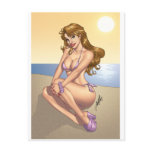 Sexy Purple Bikini Pinup Girl by Al Rio Post Card