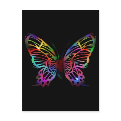 SEXY RAINBOW BUTTERFLY PATTERN POSTCARDS by onelinetees