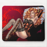 Sexy Red Head in Lingerie customizables by Al Rio mousepads