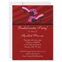 Sexy Red Shoes Cute Bachelorette Party Personalized Invites