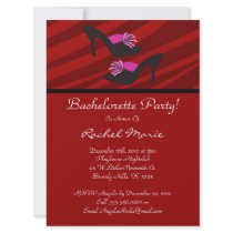 Sexy Red Shoes Cute Bachelorette Party Custom Announcements