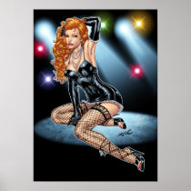 Sexy Redhead in Black Lingerie by Al Rio