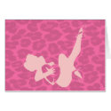 Sexy Valentine Silhouette on Pink Leopard cards