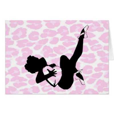 Sexy Valentine Silhouette on Pink Leopard Card by JuJuGarden