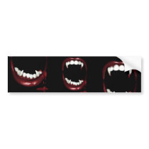 Sexy Vampire Fangs Bite Bumper Stickers