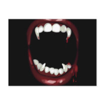 Sexy Vampire Fangs Bite Postcard