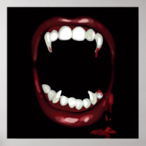 Sexy Vampire Fangs Halloween Poster