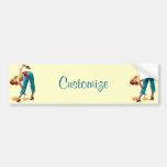 Sexy Vintage Construction Pinup Bumper Stickers