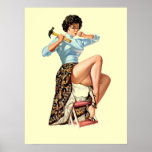 Sexy Vintage Handy Hammer Pinup Poster Print