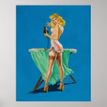 Sexy Vintage Ironing Pinup Poster Print