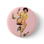 Sexy Vintage Plumber Pin Up Woman buttons