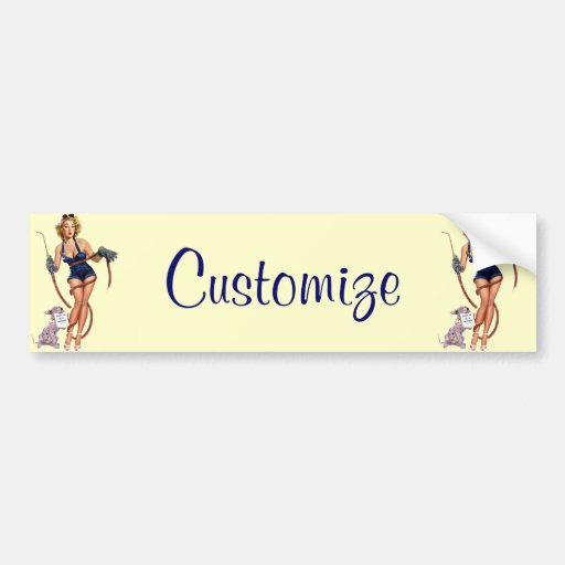 Sexy Vintage Welding Pin Up Woman Bumper Stickers