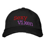 Sexy Vixen Distressed Basebal Cap embroidered hats