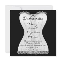 Sexy White Corset Shape Cut Out Bachelorette Party Custom Invitations