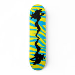 Sexy & Wild Silhouette Bright Zebra skateboards