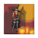 sexy witch halloween  cartoon magnets