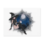 Sexy Witch into the Dark Night Design Postcard