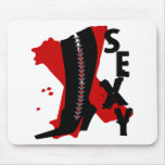 Sexy With Sexy Lace Up Boot, Big X Background Mousepads