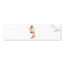 Sexy woman in bikini with cocktails illustration bumper sticker