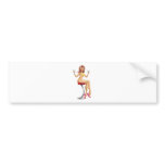 Sexy woman in bikini with cocktails illustration bumper stickers