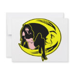 Sexy Woman Sitting Face Of Moon invitations