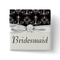 shabby chandelier white black damask button