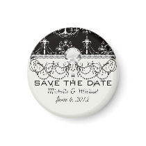 shabby chandelier white black damask refrigerator magnet
