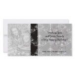 shabby chandelier white black damask photo cards