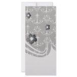 shabby chandelier white black damask custom rack card