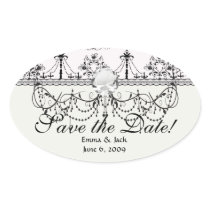 shabby chandelier white black damask sticker