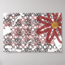 Shabby Chic Floral Print Poster