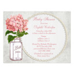 Shabby Chic Mason Jar & Hydrangea Baby Shower Custom Invitations