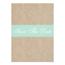 Shabby Chic Mint Burlap Save The Date Announcement
