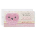Shabby Chic Pink Owl 1st Birthday Party Invite photo cards