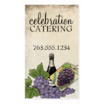 Shabby chic vintage grapes champagne chef catering business card template