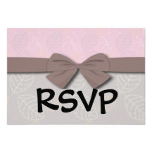 shabby hot pink brown etched leafy pattern custom announcement