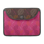 shabby hot pink brown etched leafy pattern sleeve for MacBook pro