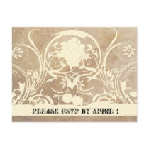 Shabby Lace Parchment RSVP Post Cards