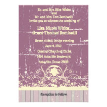 Shabby Lilac Lace Wedding Invitation