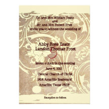 Shabby Parchment Wedding Invitation